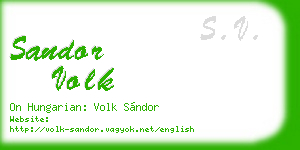 sandor volk business card