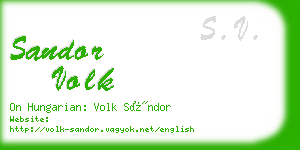 sandor volk business card